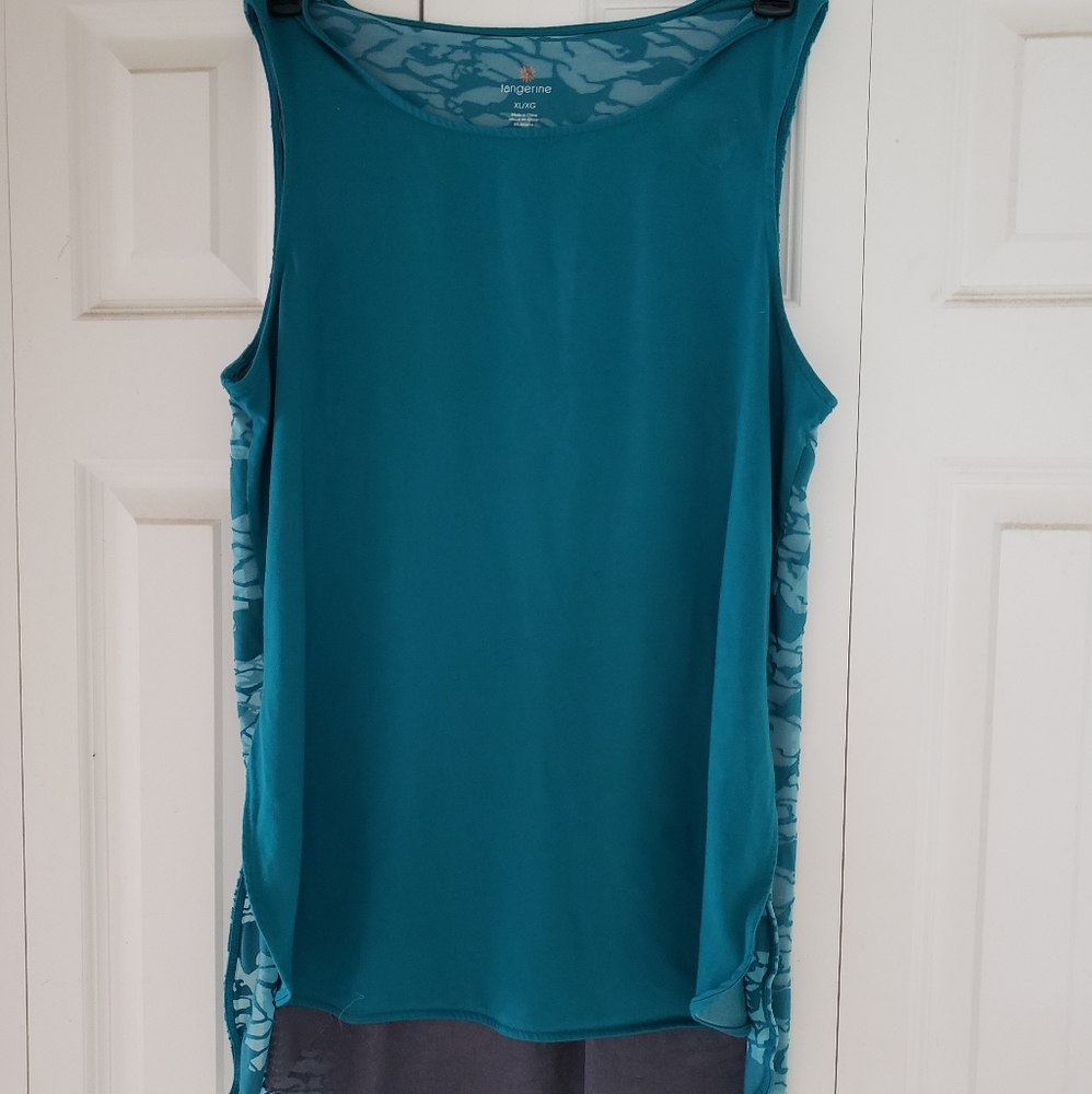 Turquoise and gray tank top
